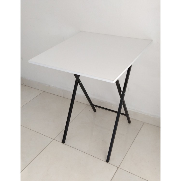 Mesa escritorio Plegable estructura sin barnizar y tapa de melamina color  blanca 100x60 - AliExpress