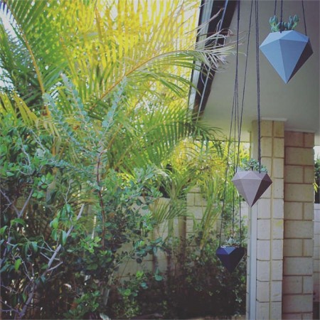 Maceta colgante de balcon para plantas y suculentas - Diamante